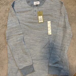Goodfellow & Co Light Heather Blue Henley Top